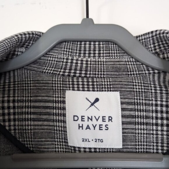 Denver Hayes Academia Preppy Oxford Ponte Knit Lady Like Plaid Blazer XXL - Picture 3 of 6